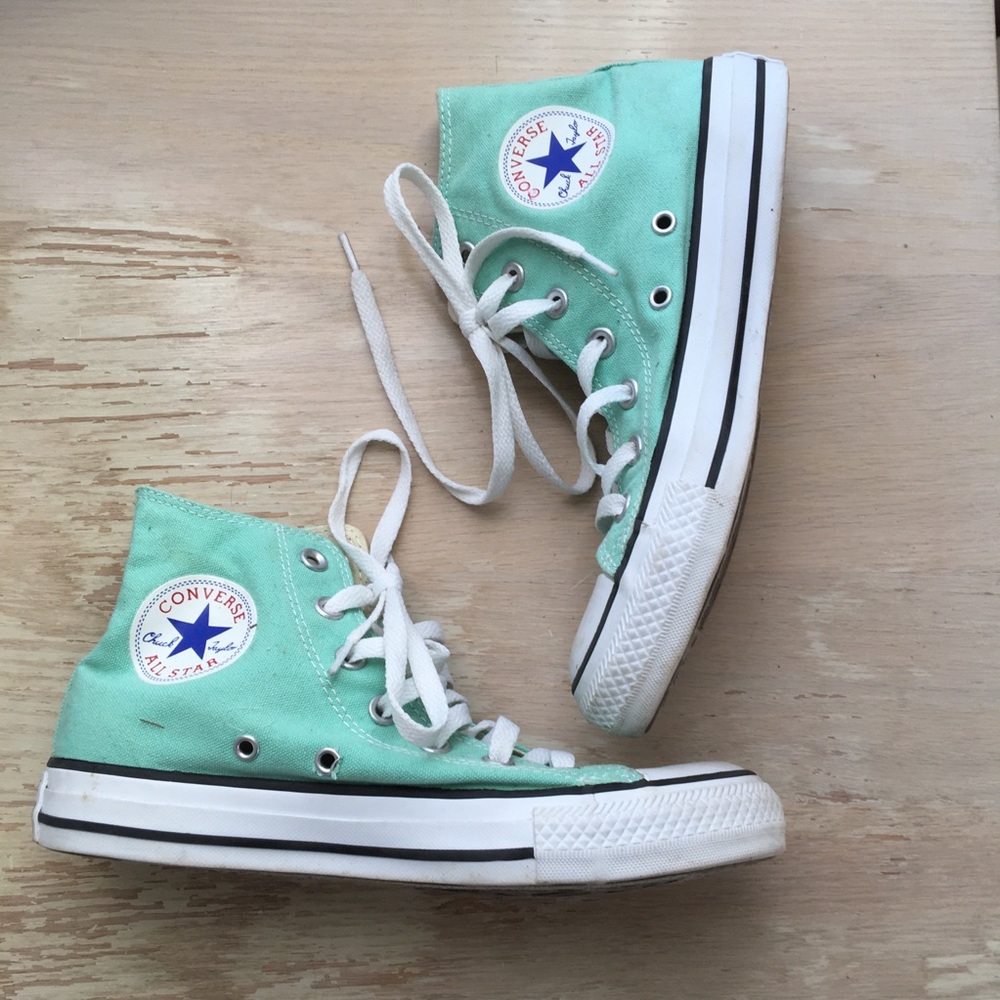 Mint Green High Top Converse